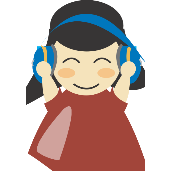 SVG Girl with headphones vector image