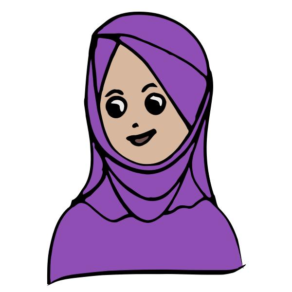 SVG girl with headscarf colour
