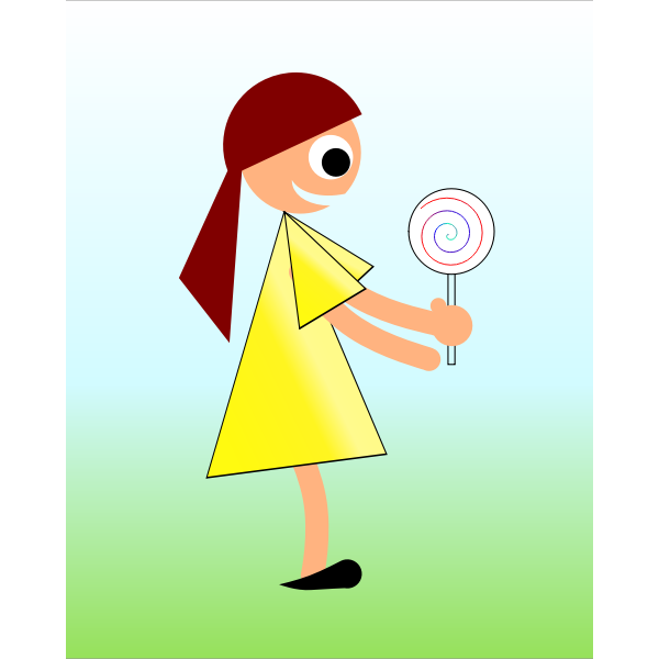 SVG Girl with lollipop vector drawing