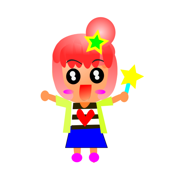 SVG Girl with magic stick