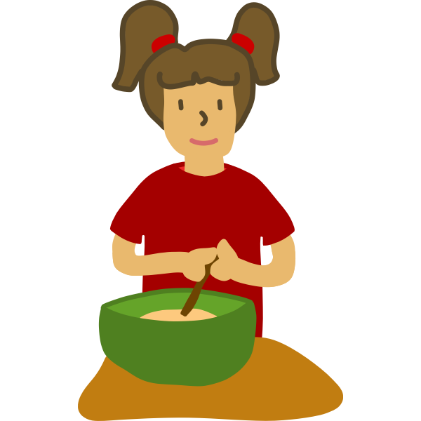 SVG Girl with mixing bowl