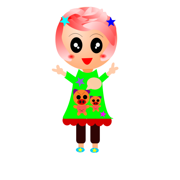 SVG Girl with pigs
