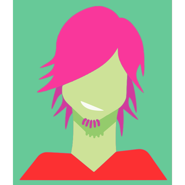 SVG Girl with pink hair vector image