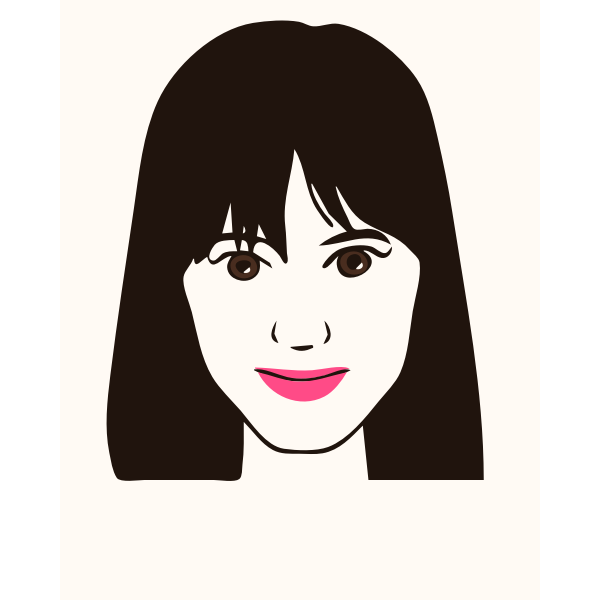 SVG Girl with pink lips vector graphics