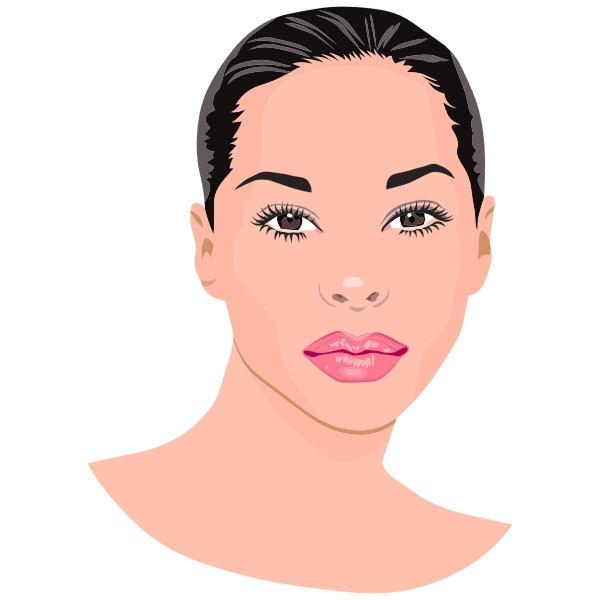 SVG Girl with pulled-back hair