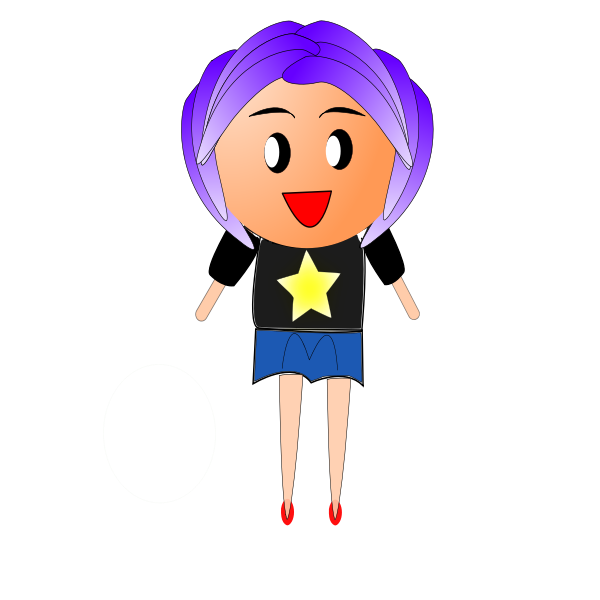 SVG Girl with purple hair