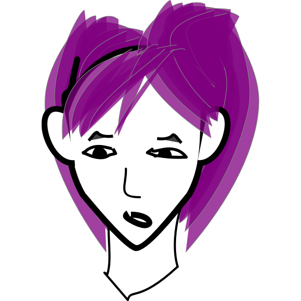 SVG Girl with purple hair-1571736696