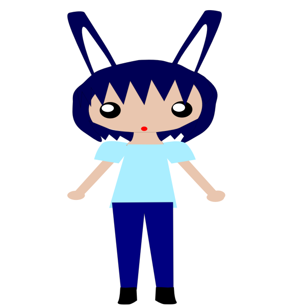 SVG Girl with Rabbit Ears