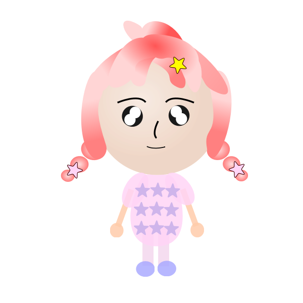SVG Girl with starry pig tails