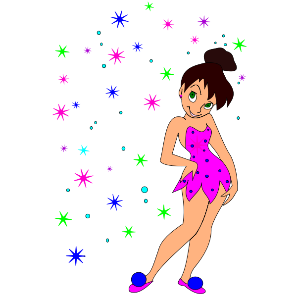 SVG Girl with stars