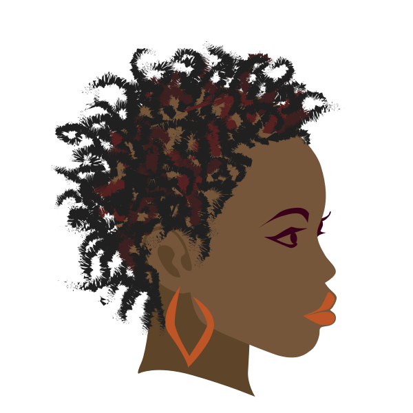 SVG Girl with twist braids hairstyle vector drawing