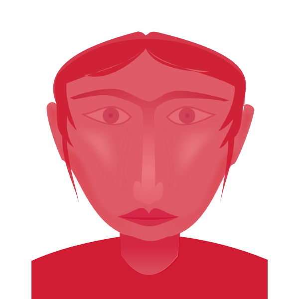 SVG Girl with weird face vector drawing
