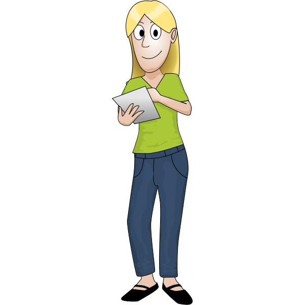 SVG Girl writing