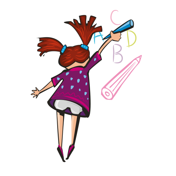 SVG Girl writing on whiteboard vector image