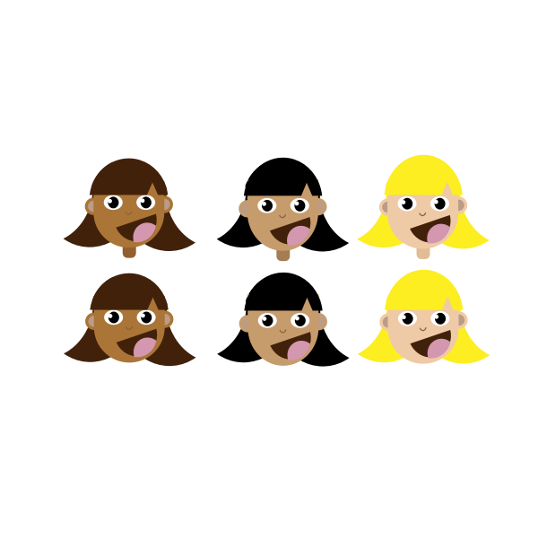 SVG Girls with opened mouth