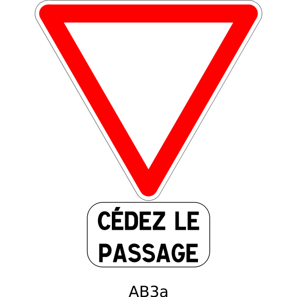 SVG Give way French road sign vector image