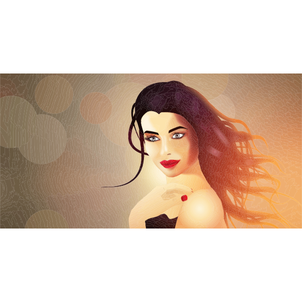 SVG Glam girl portrait
