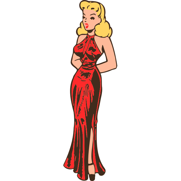 SVG Glamorous retro lady
