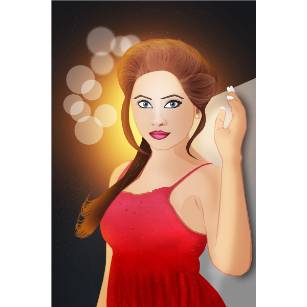 SVG Glamorous woman039s portrait