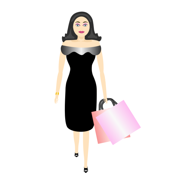 SVG Glamour girl shopping vector image