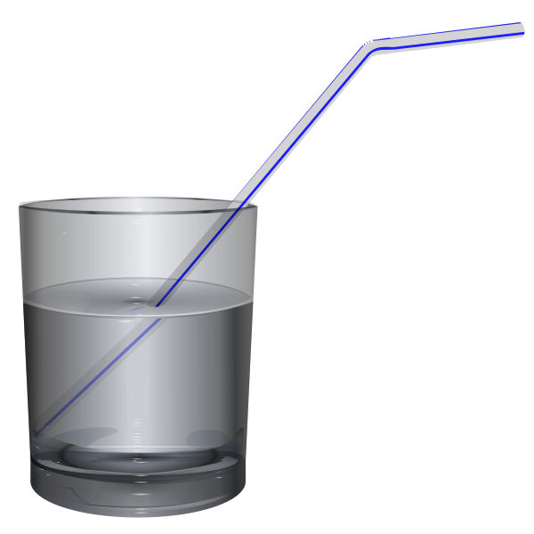 SVG Glass of water with straw vector image
