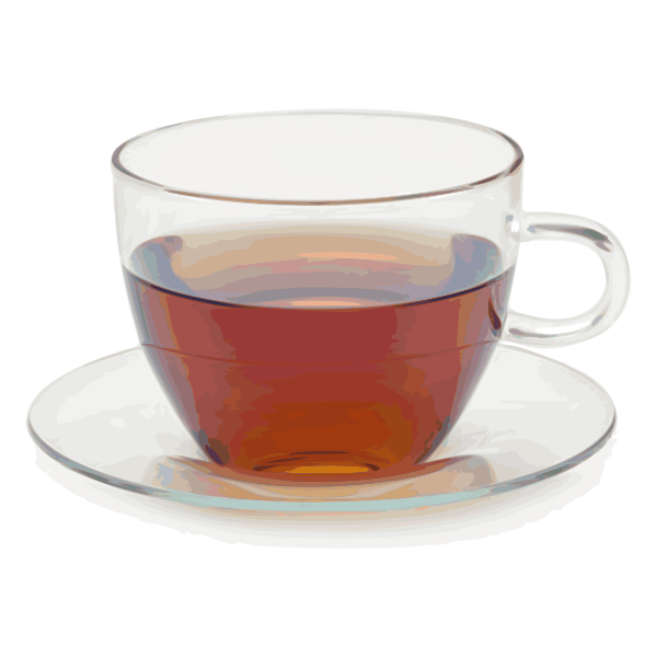 SVG Glass teacup with saucer vector clip art
