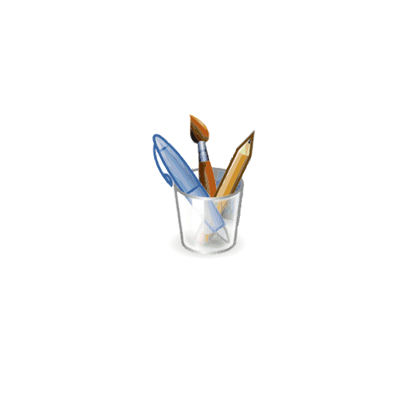 SVG Glass with brush and pencil