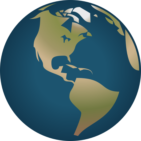 SVG Globe facing America vector illustration