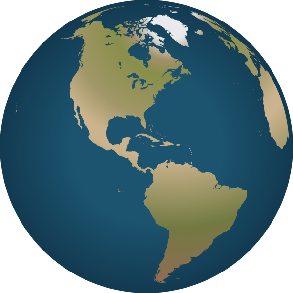 SVG Globe facing America vector image