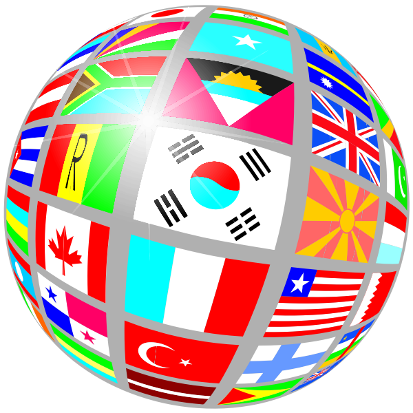 SVG Globe shape with flags