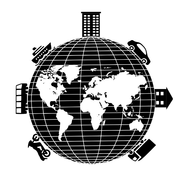 SVG Globe transportation systems vector illustration