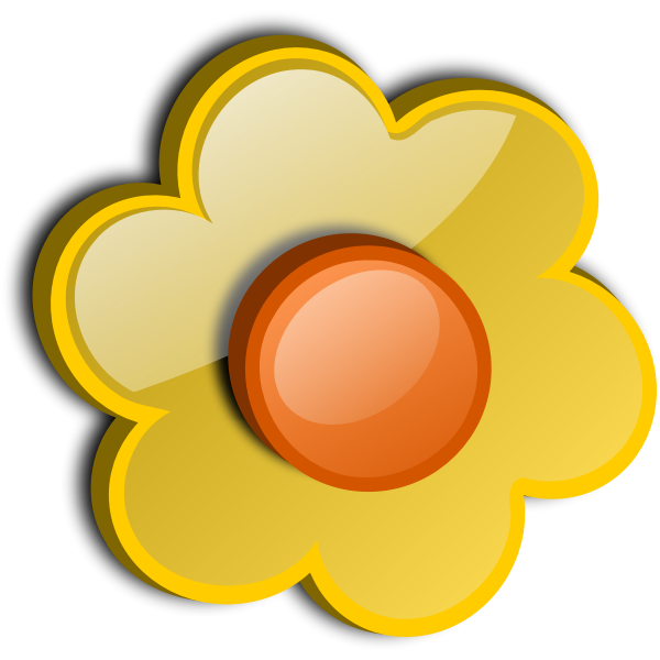 SVG Gloss bright yellow flower vector drawing