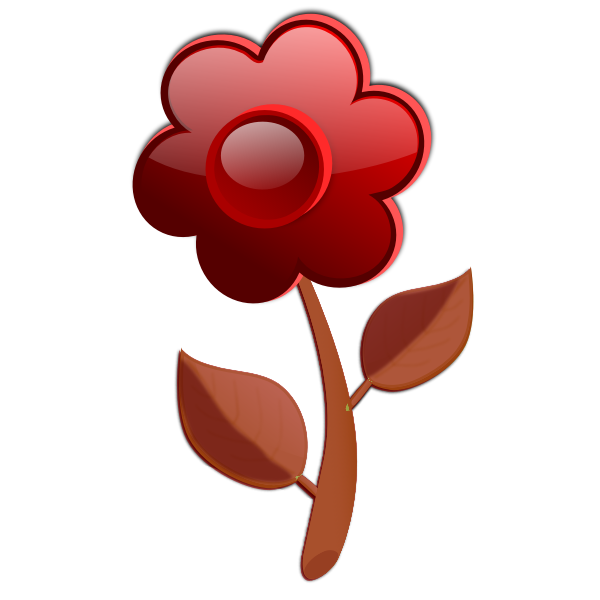 SVG Gloss brown flower on stem vector image