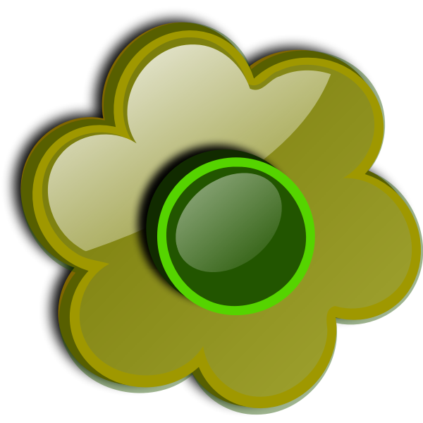 SVG Gloss green flower vector clip art