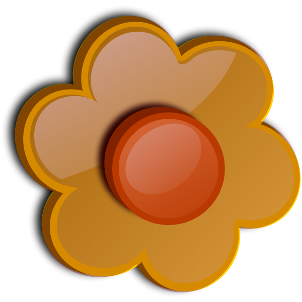 SVG Gloss ocher flower vector image