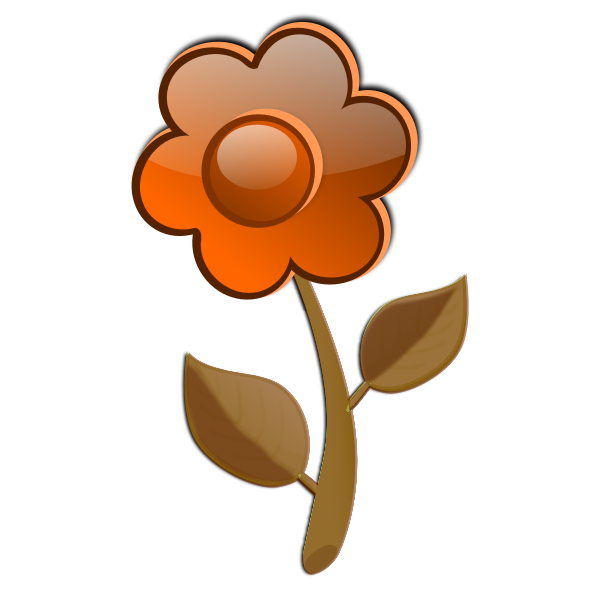 SVG Gloss orange flower on stem vector image