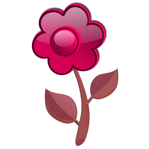 SVG Gloss red flower on stem vector illustration