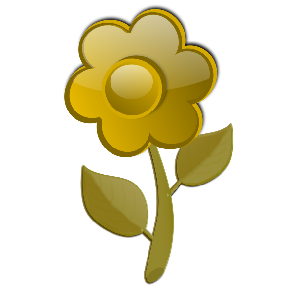 SVG Gloss yellow flower on stem vector graphics