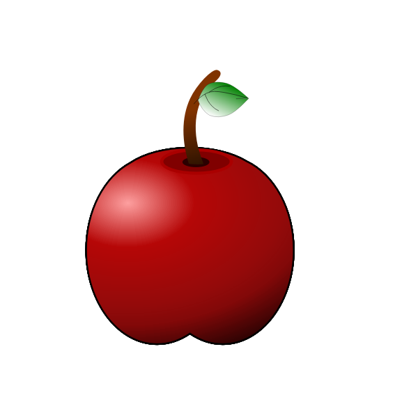 SVG Glossy apple line art vector graphics