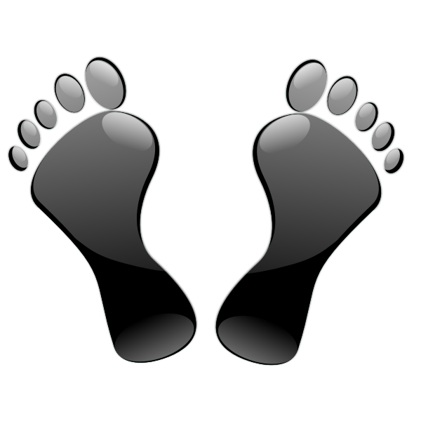 SVG Glossy black feet imprint vector illustration