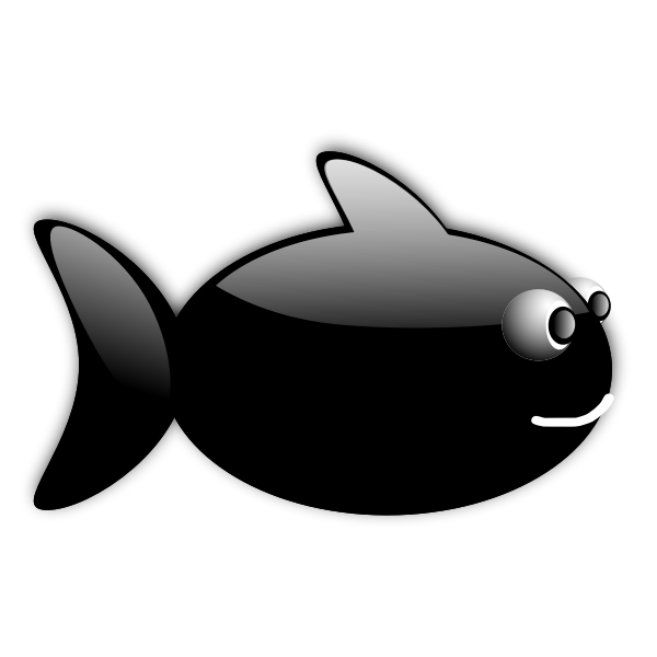 SVG Glossy black fish vector illustration