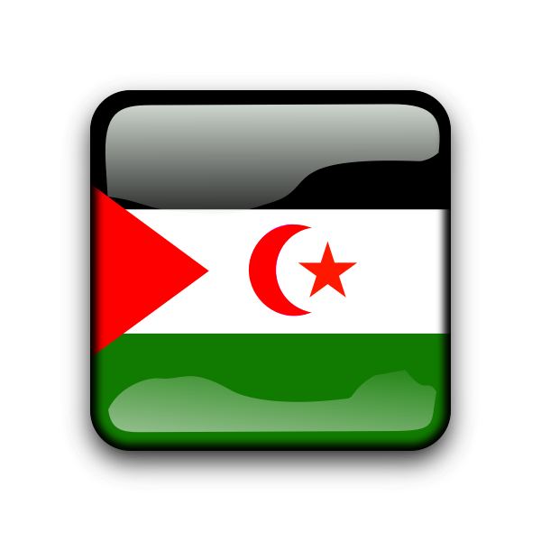 SVG Glossy button with flag of Western Sahara