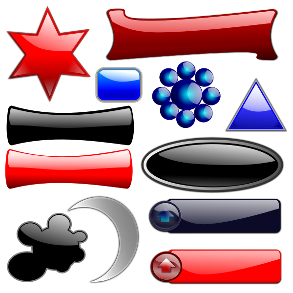 SVG Glossy geometrical shapes vector image