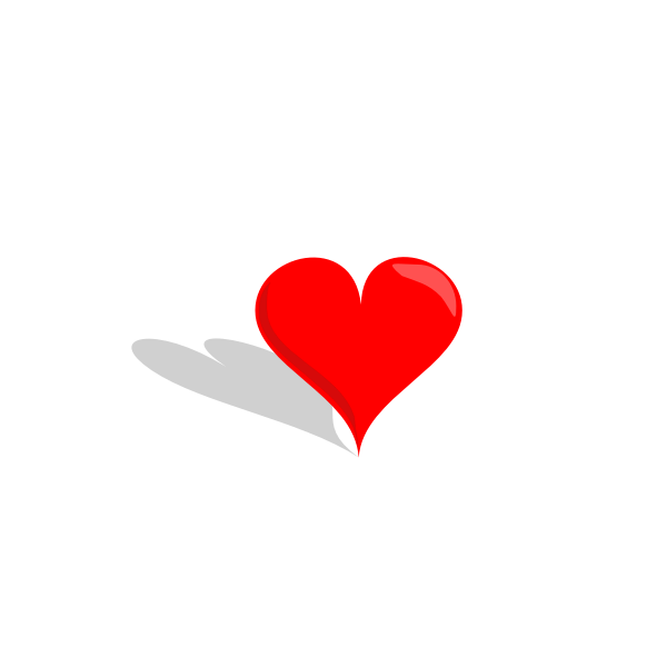 SVG Glossy vector image of heart with shadow