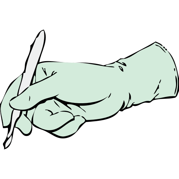 SVG Gloved hand with scalpel vector