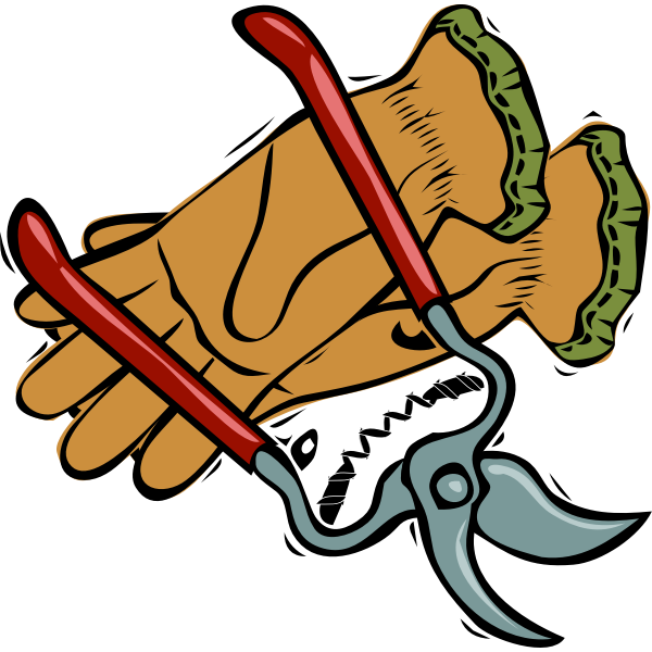 SVG Gloves and cutting scissors vector graphics