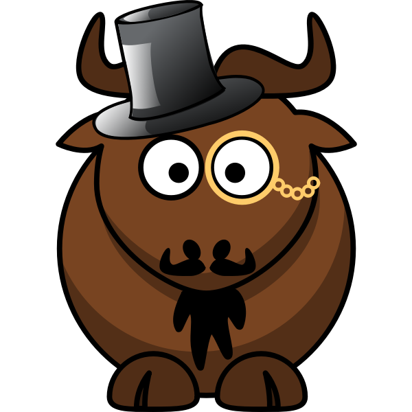 SVG Gnu as a gentleman