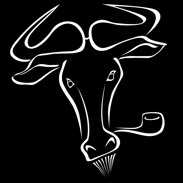 SVG Gnu silhouette with pipe