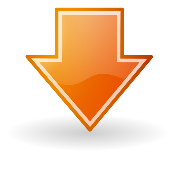 SVG Go Down Orange Button Tango Style