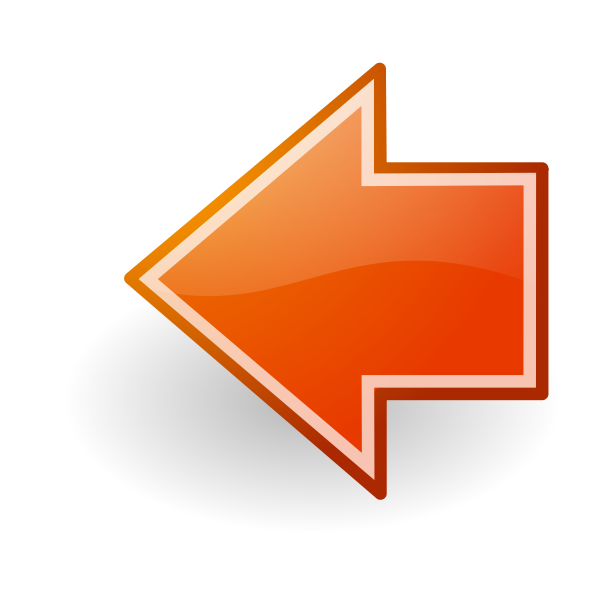 SVG Go Previous Orange Button Tango Style
